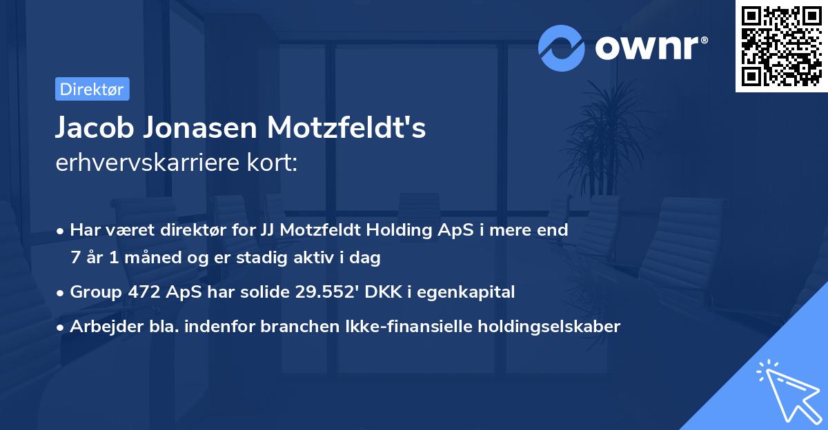 Jacob Jonasen Motzfeldt's erhvervskarriere kort
