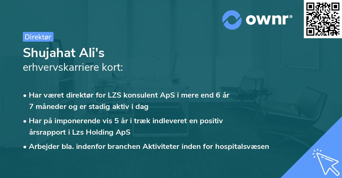 Shujahat Ali's erhvervskarriere kort