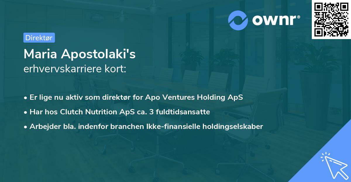 Maria Apostolaki's erhvervskarriere kort