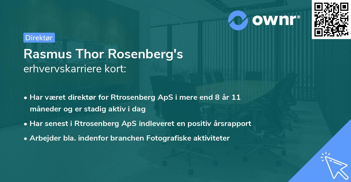 Rasmus Thor Rosenberg's erhvervskarriere kort