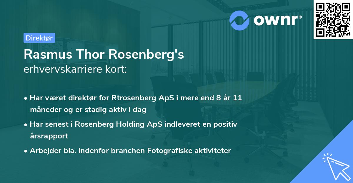 Rasmus Thor Rosenberg's erhvervskarriere kort