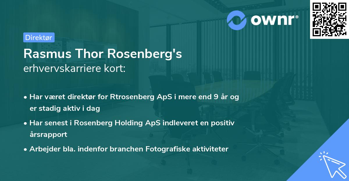 Rasmus Thor Rosenberg's erhvervskarriere kort