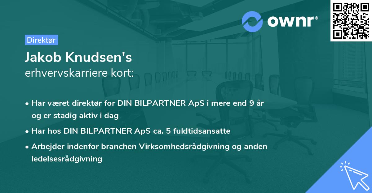Jakob Knudsen's erhvervskarriere kort
