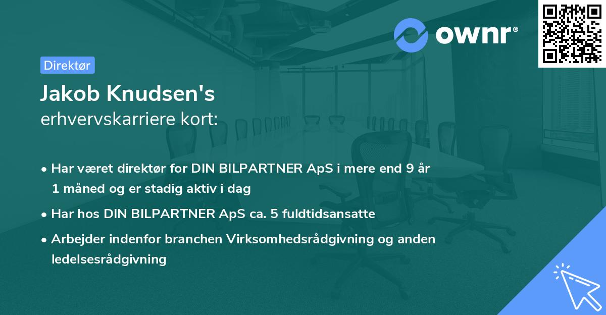 Jakob Knudsen's erhvervskarriere kort