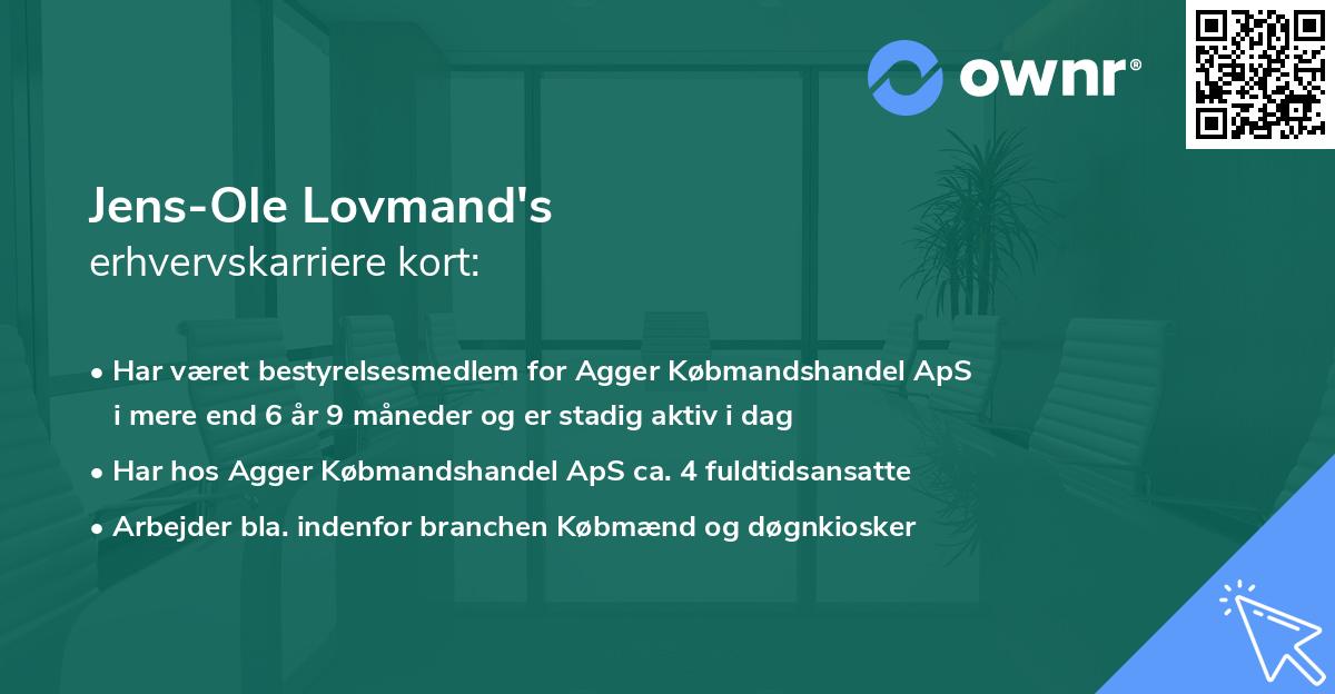 Jens-Ole Lovmand's erhvervskarriere kort