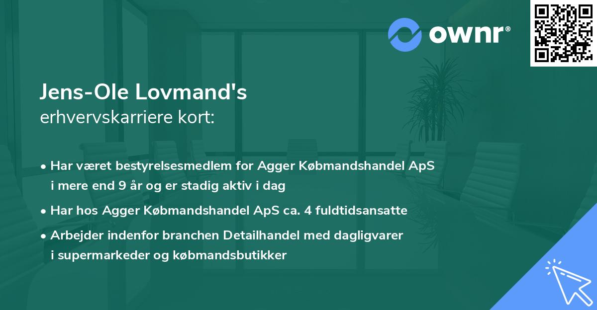 Jens-Ole Lovmand's erhvervskarriere kort
