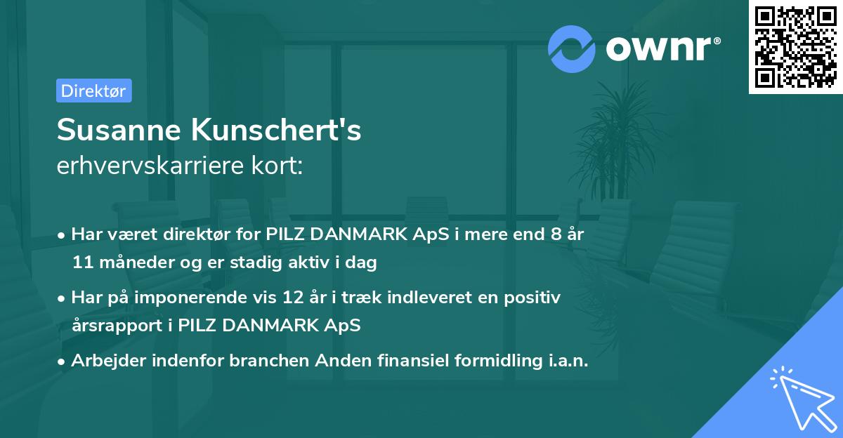 Susanne Kunschert's erhvervskarriere kort
