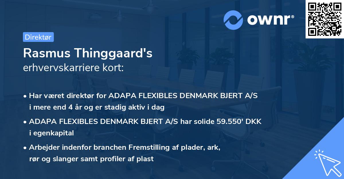 Rasmus Thinggaard's erhvervskarriere kort