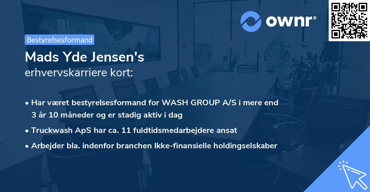 Mads Yde Jensen's erhvervskarriere kort
