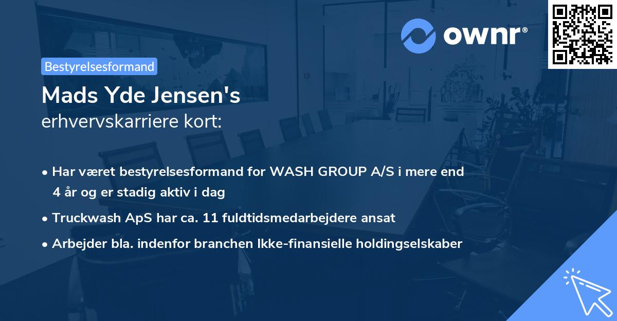 Mads Yde Jensen's erhvervskarriere kort
