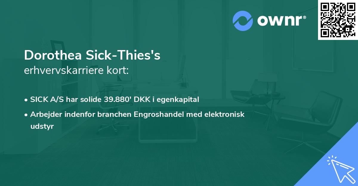 Dorothea Sick-Thies's erhvervskarriere kort