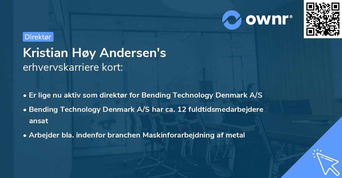 Kristian Høy Andersen's erhvervskarriere kort