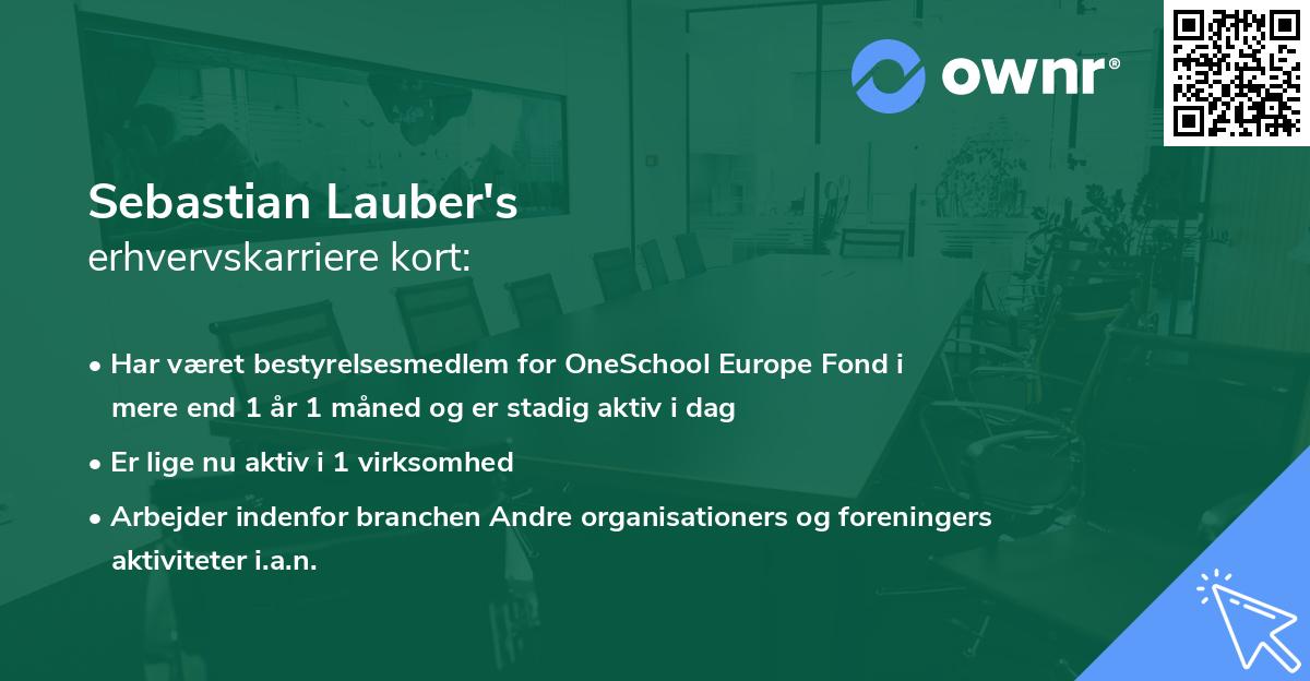 Sebastian Lauber's erhvervskarriere kort