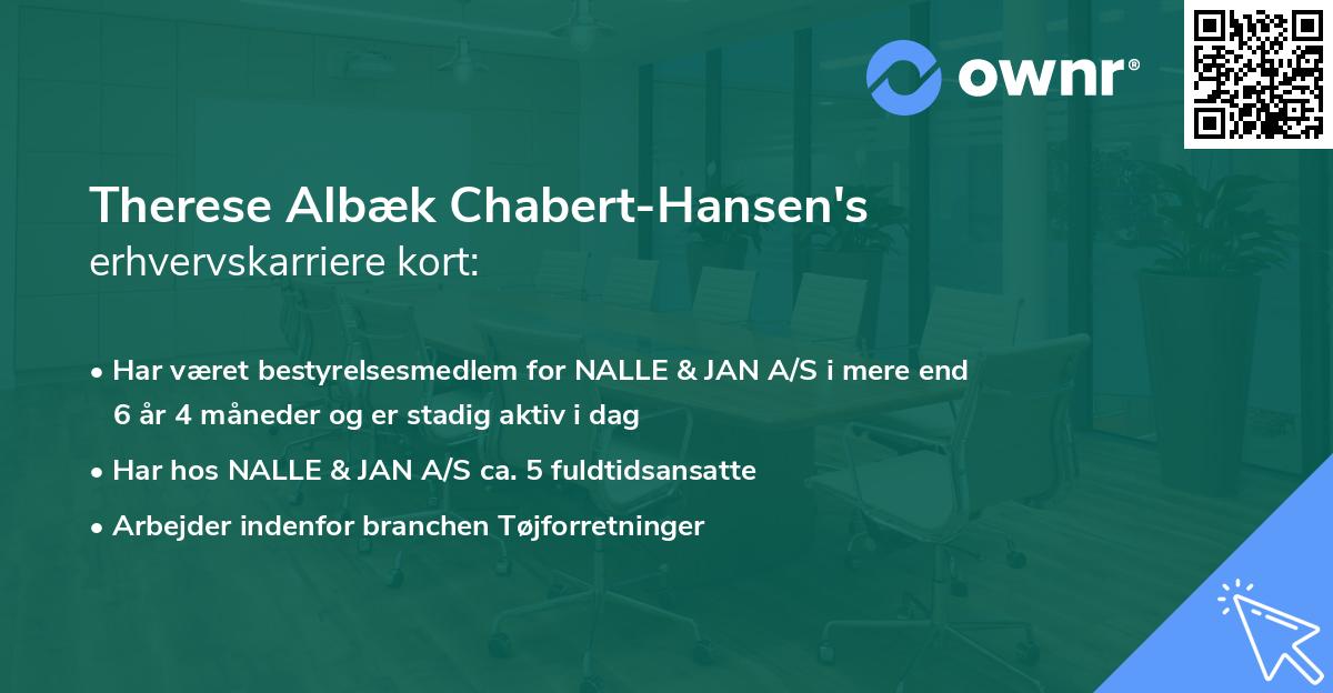 Therese Albæk Chabert-Hansen's erhvervskarriere kort