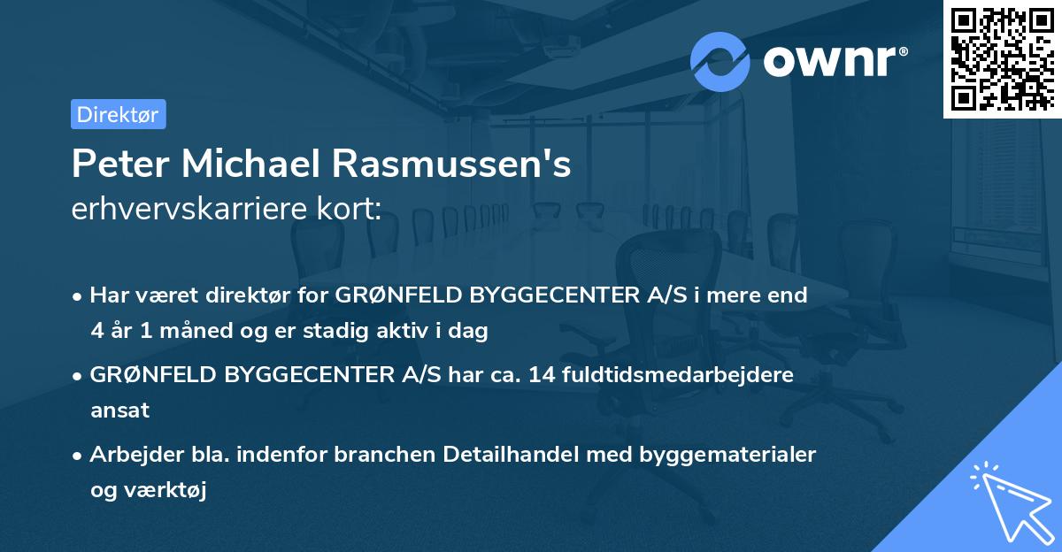 Peter Michael Rasmussen's erhvervskarriere kort