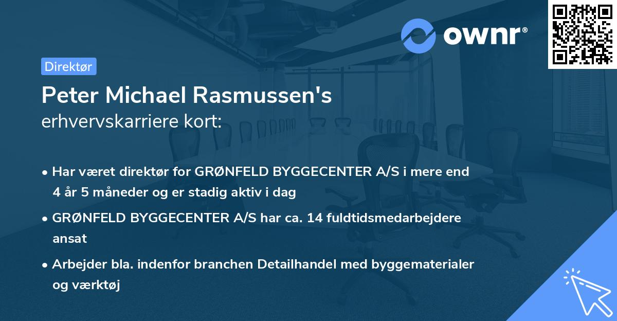 Peter Michael Rasmussen's erhvervskarriere kort
