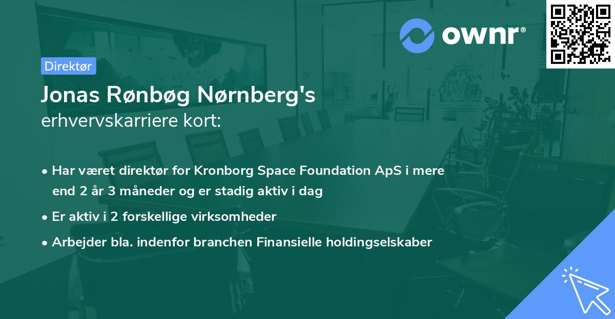 Jonas Rønbøg Nørnberg's erhvervskarriere kort