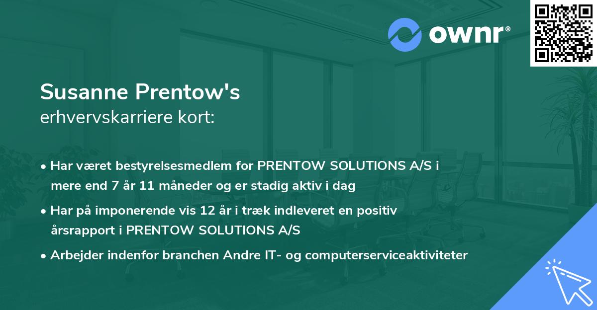 Susanne Prentow's erhvervskarriere kort