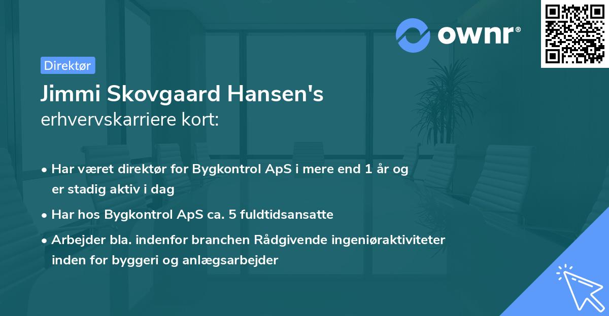 Jimmi Skovgaard Hansen's erhvervskarriere kort