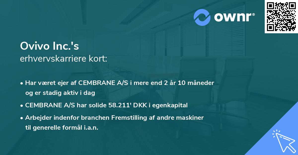 Ovivo Inc.'s erhvervskarriere kort