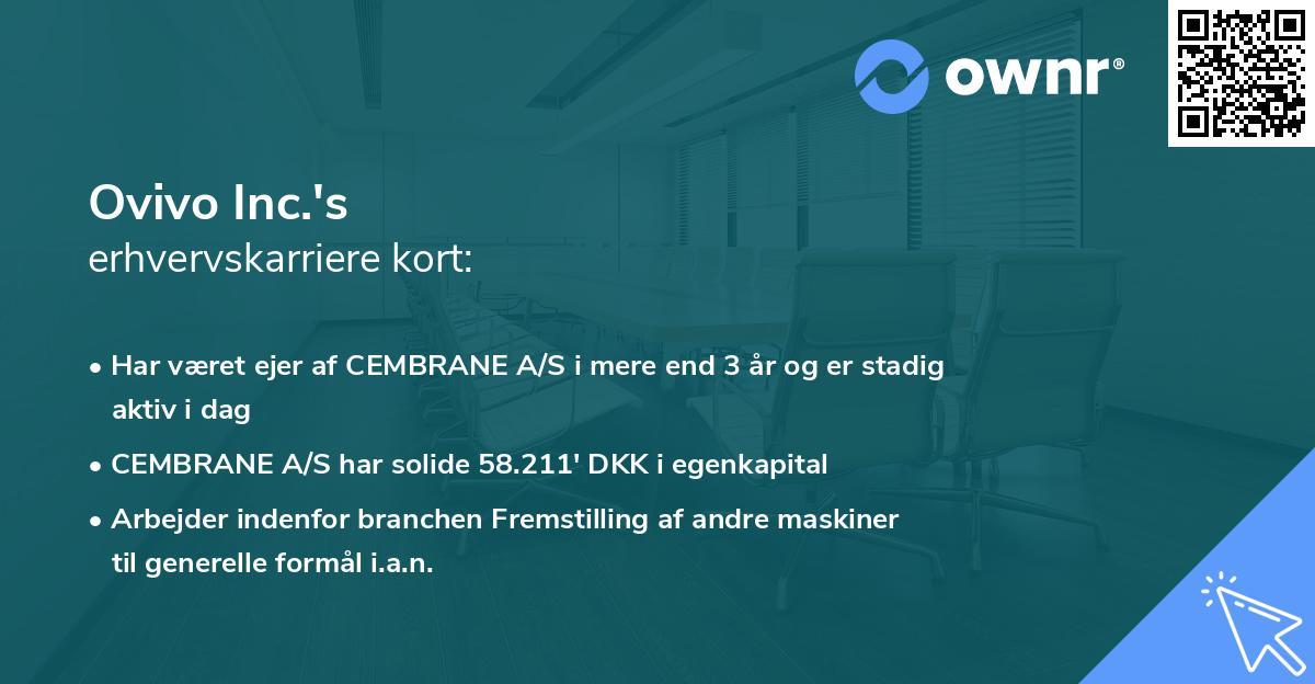 Ovivo Inc.'s erhvervskarriere kort