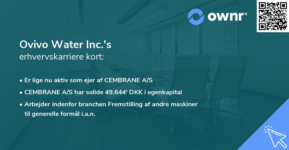 Ovivo Water Inc.'s erhvervskarriere kort