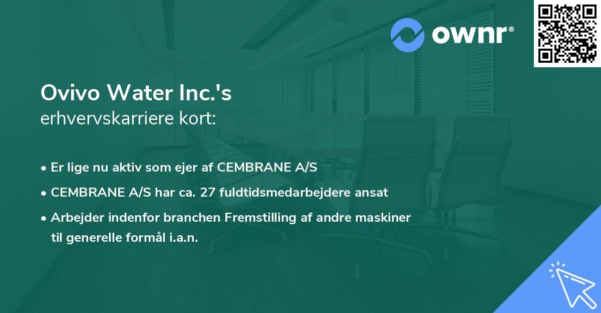 Ovivo Water Inc.'s erhvervskarriere kort