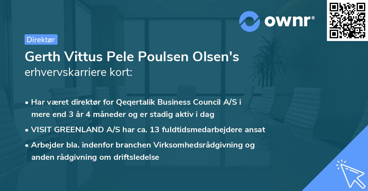 Gerth Vittus Pele Poulsen Olsen's erhvervskarriere kort