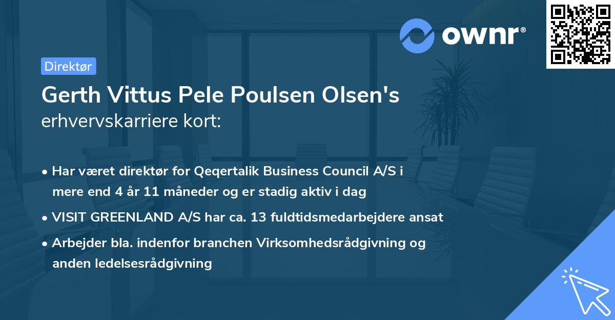 Gerth Vittus Pele Poulsen Olsen's erhvervskarriere kort