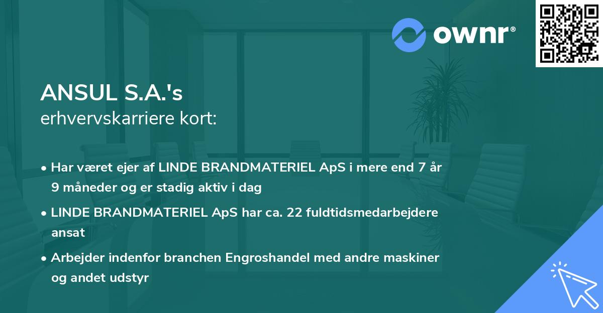 ANSUL S.A.'s erhvervskarriere kort