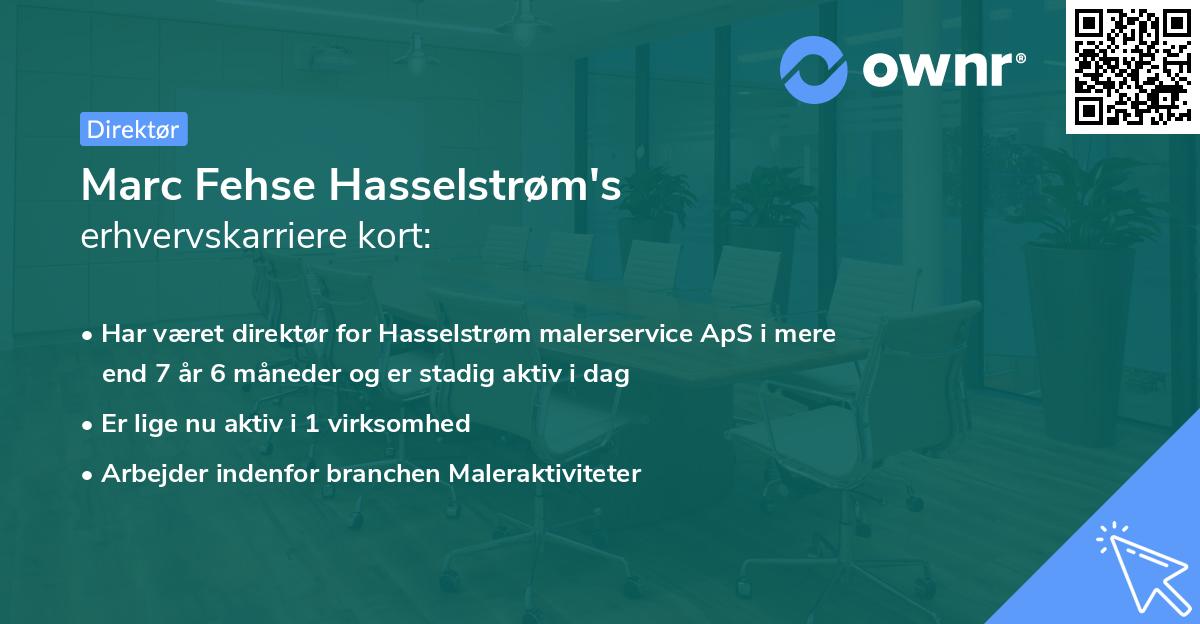 Marc Fehse Hasselstrøm's erhvervskarriere kort
