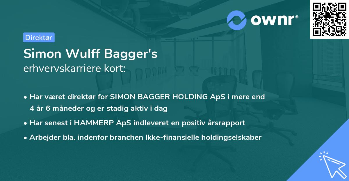Simon Wulff Bagger's erhvervskarriere kort