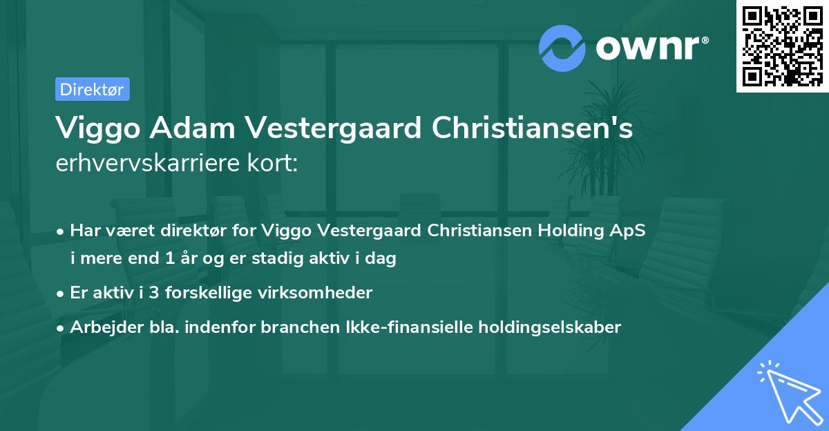 Viggo Adam Vestergaard Christiansen's erhvervskarriere kort