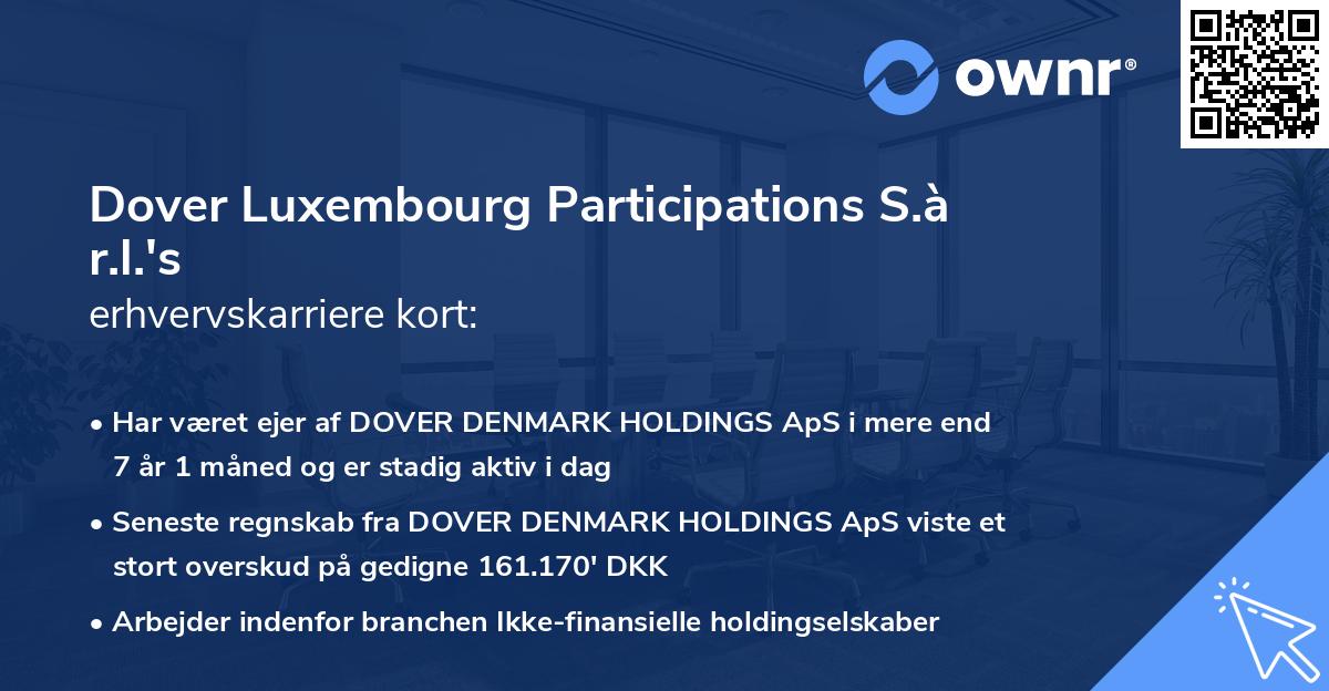 Dover Luxembourg Participations S.à r.l.'s erhvervskarriere kort