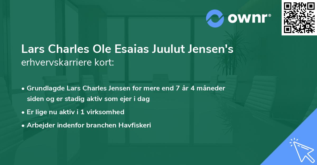 Lars Charles Ole Esaias Juulut Jensen's erhvervskarriere kort