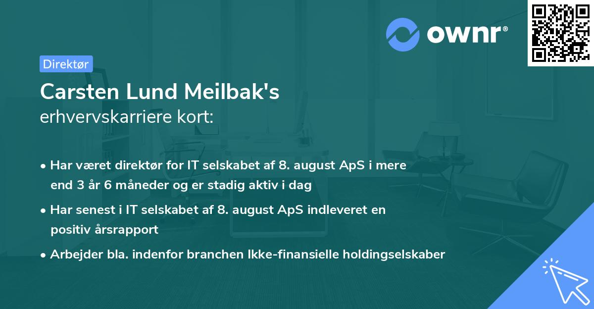 Carsten Lund Meilbak's erhvervskarriere kort