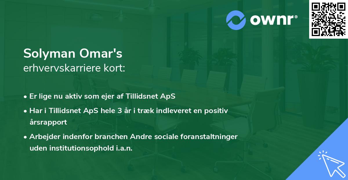 Solyman Omar's erhvervskarriere kort