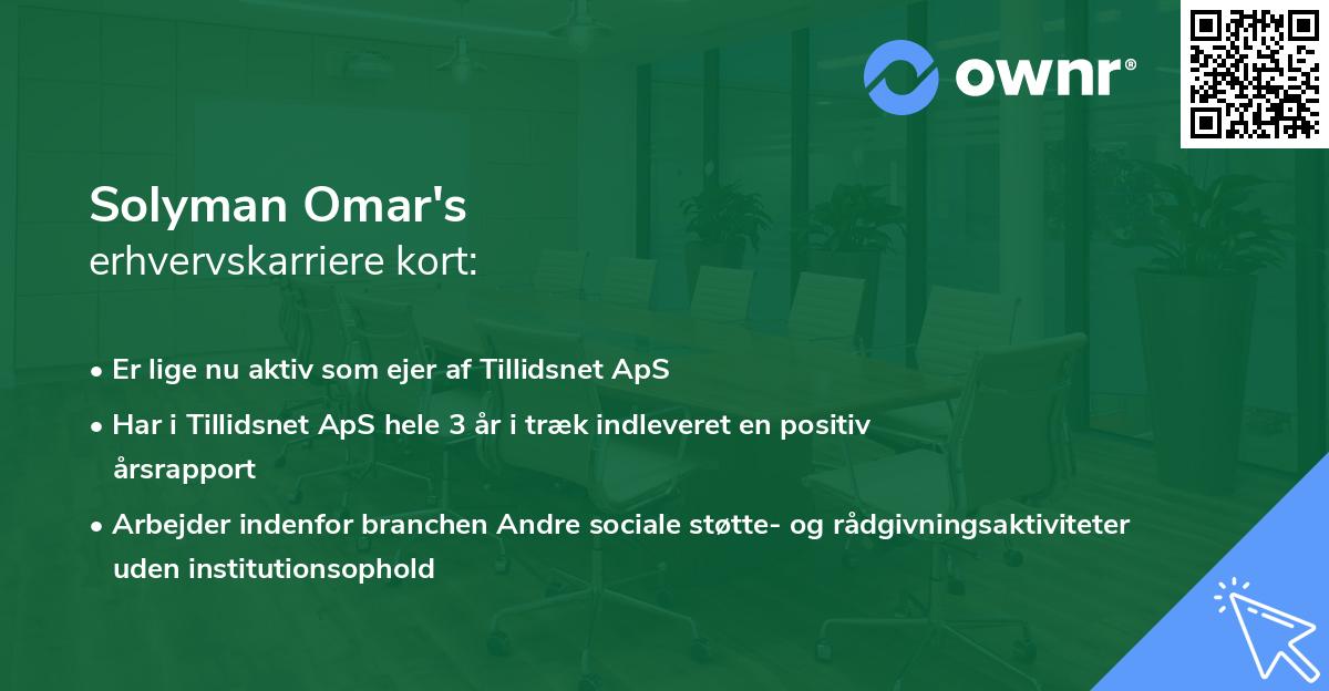 Solyman Omar's erhvervskarriere kort