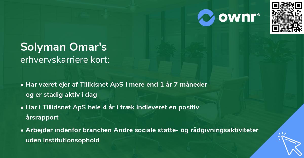 Solyman Omar's erhvervskarriere kort