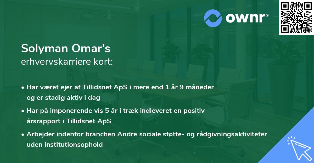 Solyman Omar's erhvervskarriere kort