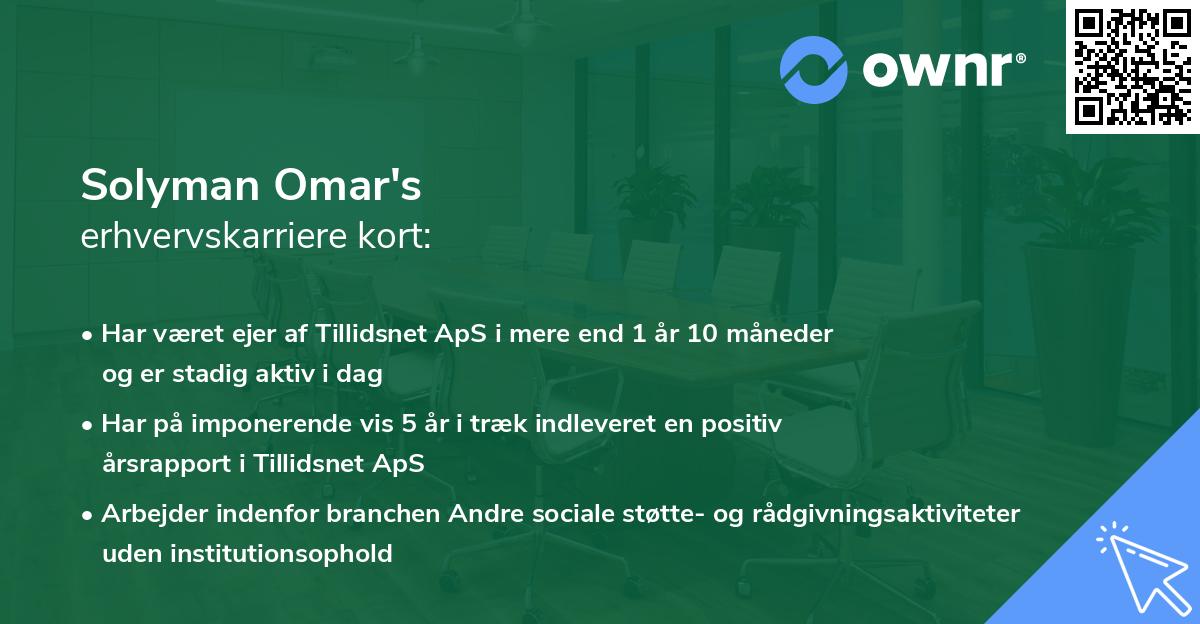 Solyman Omar's erhvervskarriere kort