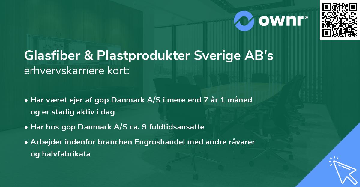 Glasfiber & Plastprodukter Sverige AB's erhvervskarriere kort