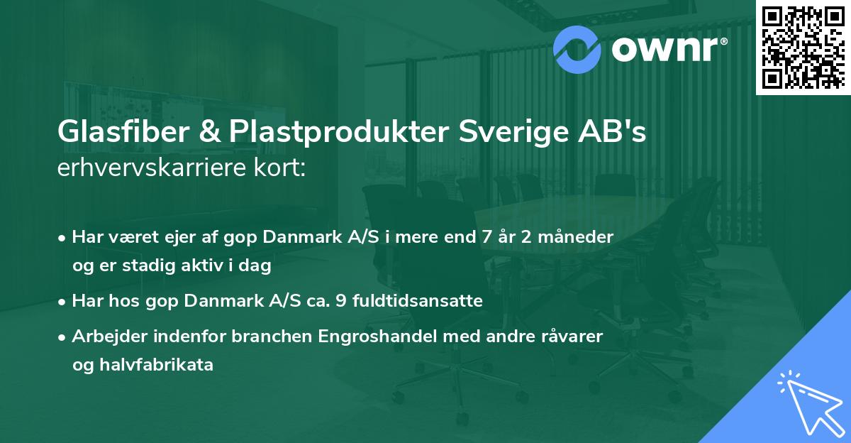 Glasfiber & Plastprodukter Sverige AB's erhvervskarriere kort