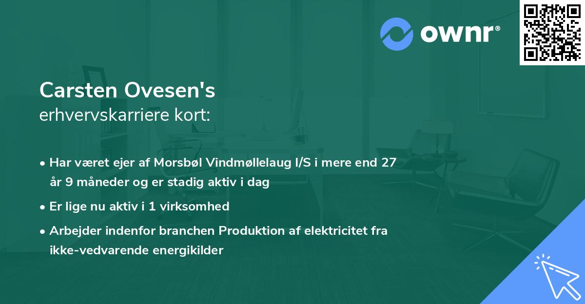 Carsten Ovesen's erhvervskarriere kort