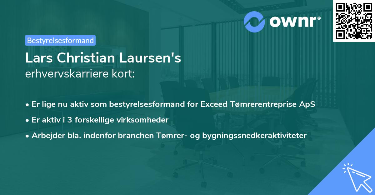 Lars Christian Laursen's erhvervskarriere kort