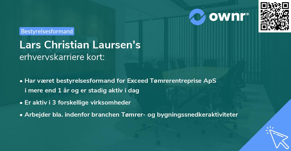 Lars Christian Laursen's erhvervskarriere kort