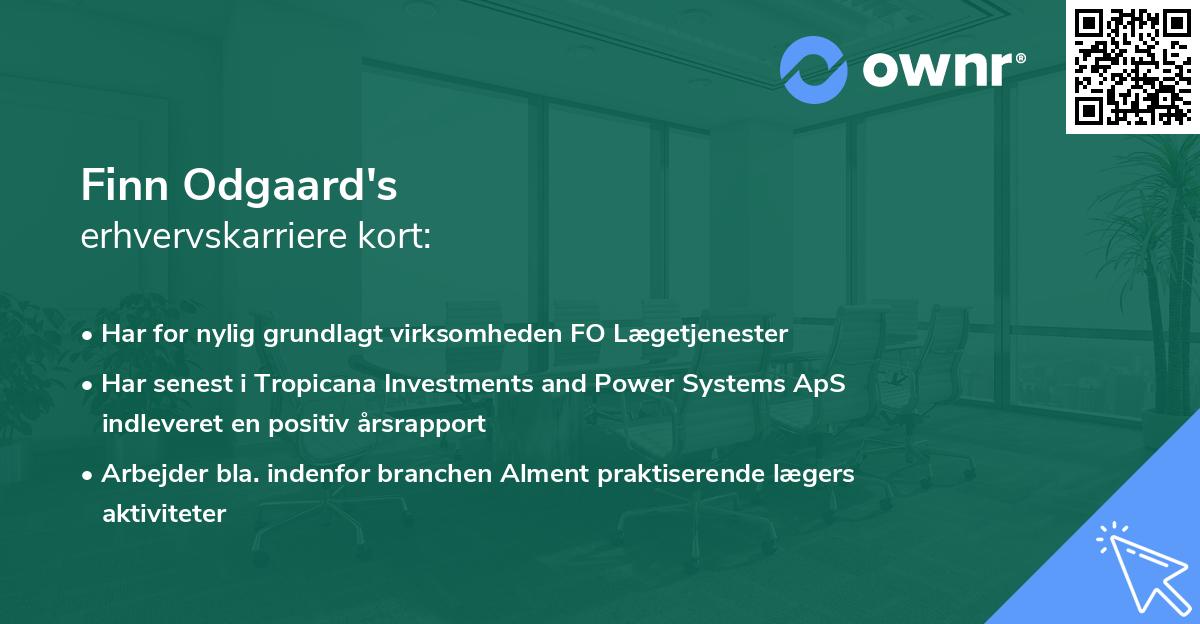 Finn Odgaard's erhvervskarriere kort