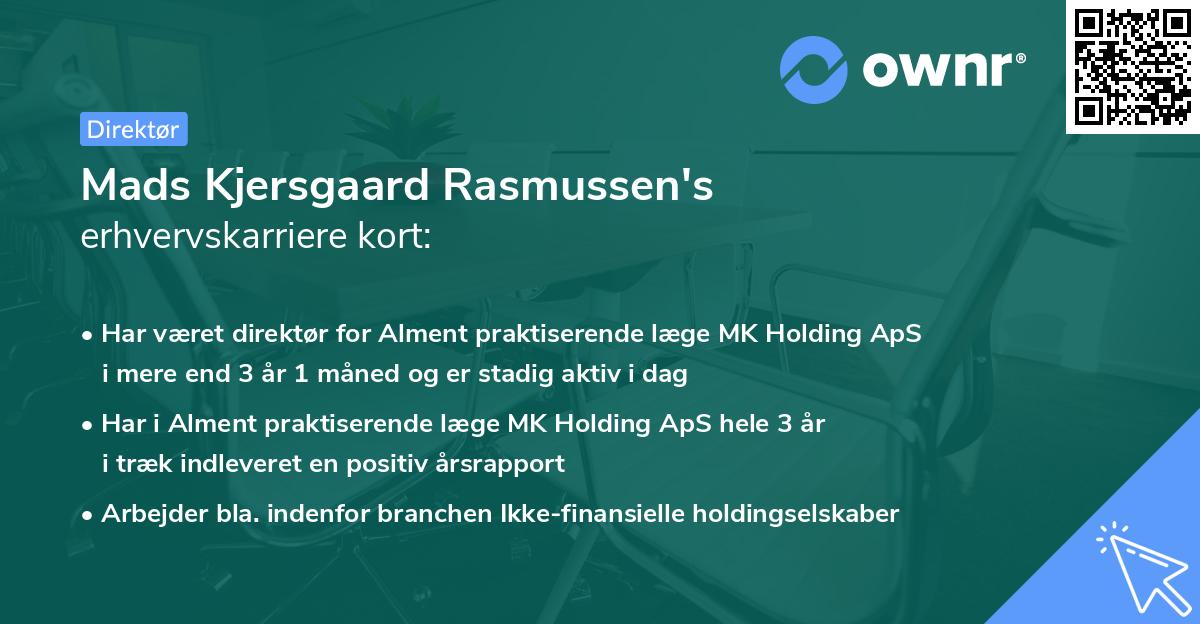 Mads Kjersgaard Rasmussen's erhvervskarriere kort