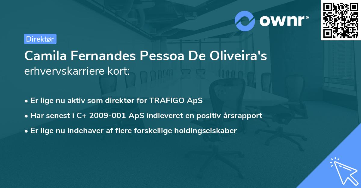 Camila Fernandes Pessoa De Oliveira's erhvervskarriere kort