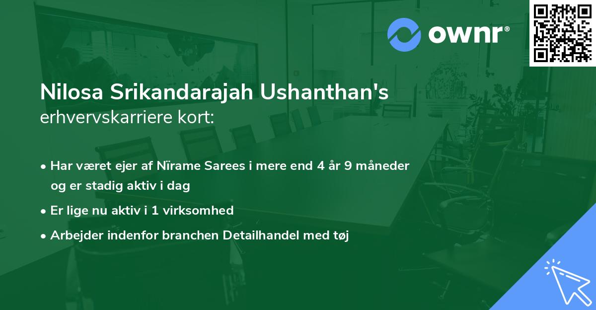 Nilosa Srikandarajah Ushanthan's erhvervskarriere kort